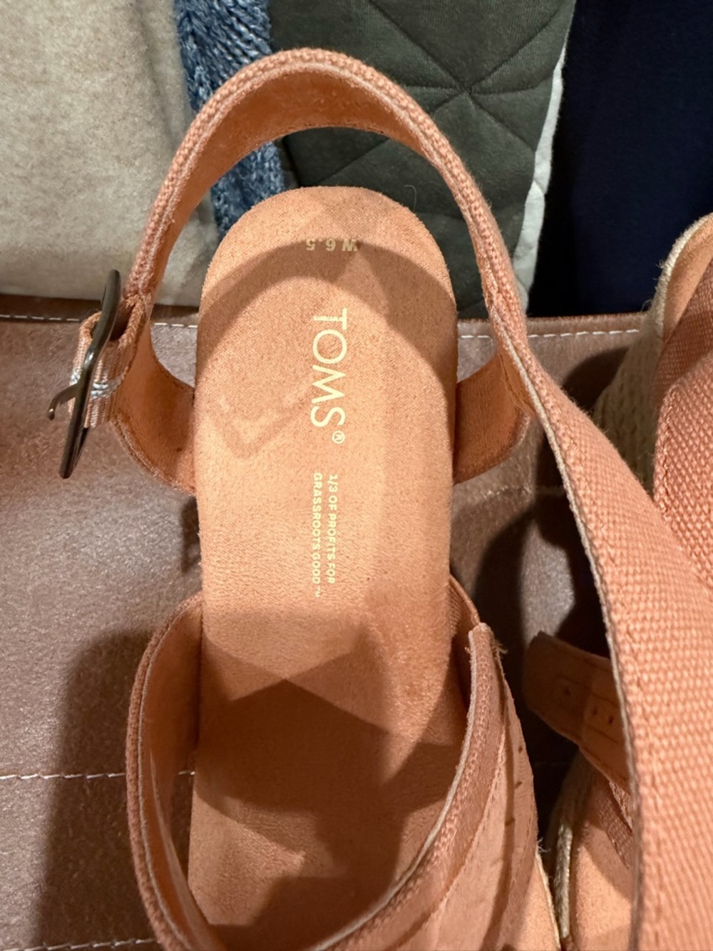 TOMS Women's Blush Braided Strap Espadrille Wedges - Picture 4 of 7